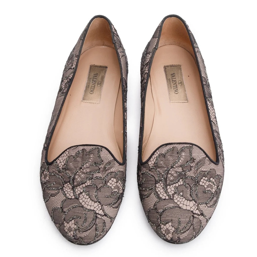 Valentino Black Lace Flats